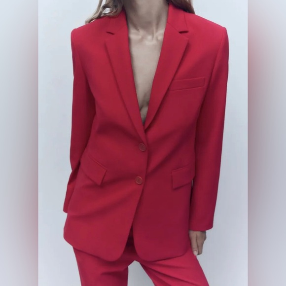 Zara Red Blazer & Suit Jacket - Picture 3 of 10